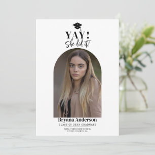 Moderne Minimalistische Absolventen-Fotobekanntmac Einladung