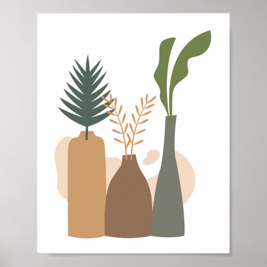 Moderne Minimalistische abstrakte Botanische Linie Poster (Vorne)