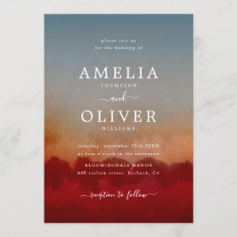 Moderne Minimalistische Abstrakte Hochzeiten in Ro Einladung