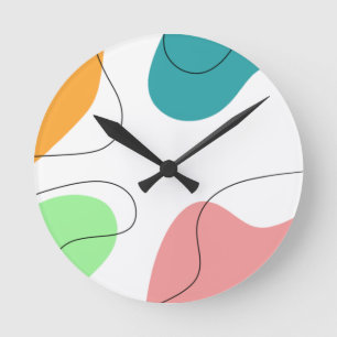 Moderne minimalistische abstrakte Kunst mit leucht Runde Wanduhr