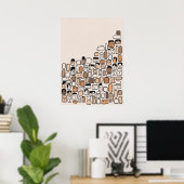 Moderne Minimalistische Abstrakte Line Face Art Poster (Heimbüro)