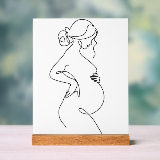 Moderne Minimalistische Abstrakte Linie Zeichnend Acrylschild (Neutral)