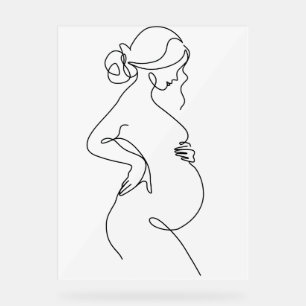 Moderne, Minimalistische Abstrakte Linie Zeichnend Acrylschild