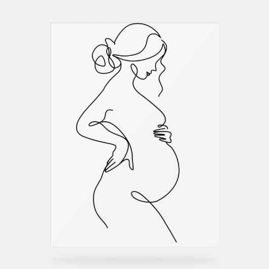 Moderne, Minimalistische Abstrakte Linie Zeichnend Acrylschild (Vorderseite)