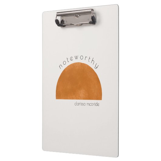 Moderne Minimalistische Abstrakte Sonne Personalis Klemmbrett (Links)