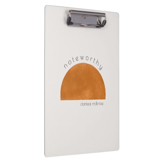 Moderne Minimalistische Abstrakte Sonne Personalis Klemmbrett (Rechts)