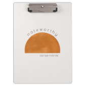 Moderne Minimalistische Abstrakte Sonne Personalis Klemmbrett (Vorderseite)