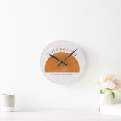Moderne Minimalistische Abstrakte Sonne Personalis Runde Wanduhr (Zuhause)