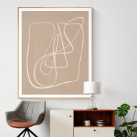 Moderne Minimalistische Abstrakte Taupe Brown Line