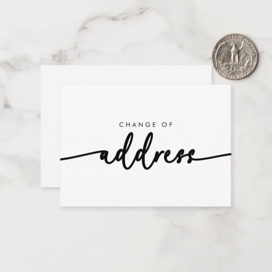 Moderne Minimalistische Adressenänderung Mitteilungskarte (Vorderseite/Rückseite Beispiel)