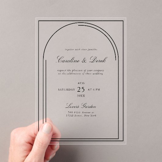 Moderne Minimalistische Akryleihe | Arch Border Acryleinladungen (Insitu (Handheld))