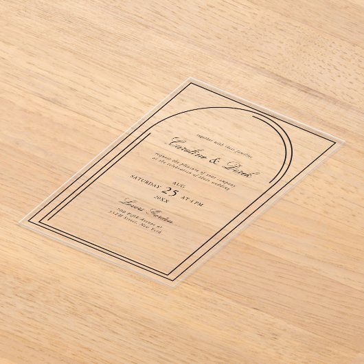 Moderne Minimalistische Akryleihe | Arch Border Acryleinladungen (Ablage )