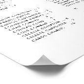 Moderne Minimalistische Alphabetische Sitzordnung Poster (Ecke)