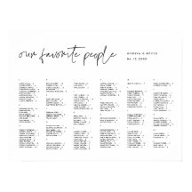 Moderne Minimalistische Alphabetische Sitzordnung