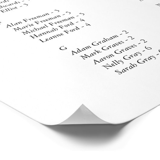 Moderne Minimalistische Alphabetisierungskarte Poster (Ecke)