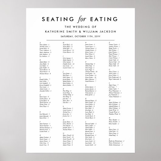 Moderne Minimalistische Alphabetisierungskarte Poster (Vorne)