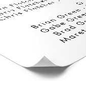 Moderne Minimalistische Alphabetisierungstabelle Poster (Ecke)