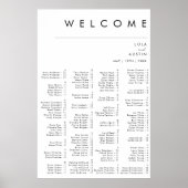 Moderne Minimalistische Alphabetisierungstabelle Poster (Vorne)