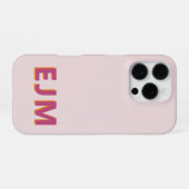 Moderne minimalistische anfängliche monogrammierte iPhone hülle (Rückseite (Horizontal))
