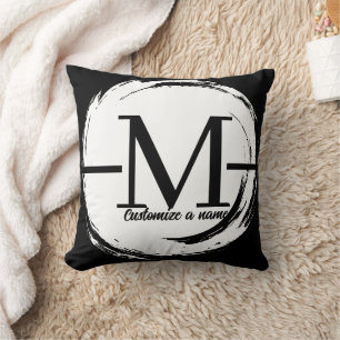Moderne minimalistische Anfangsmonogramm-Kunde Wur Kissen