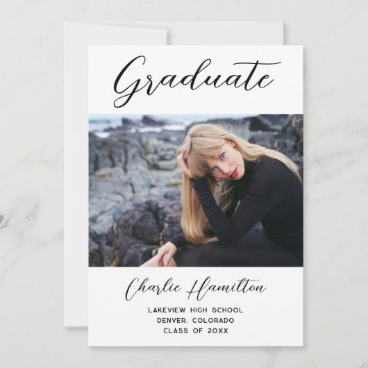 Moderne Minimalistische Ankündigung 2 Foto Abschlu (Vorderseite)