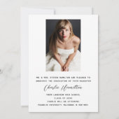 Moderne Minimalistische Ankündigung 2 Foto Abschlu (Rückseite)