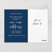 Moderne minimalistische Ankündigung neuer Zuhause- Postkarte (Rückseite)