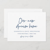 Moderne minimalistische Ankündigung neuer Zuhause- Postkarte (Vorne/Hinten)