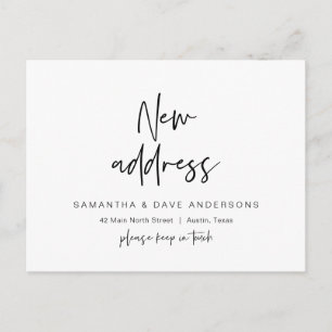 Moderne minimalistische Ankündigung neuer Zuhause- Postkarte