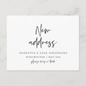 Moderne minimalistische Ankündigung neuer Zuhause- Postkarte (Vorderseite)