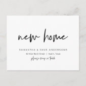 Moderne minimalistische Ankündigung neuer Zuhause- Postkarte (Vorderseite)