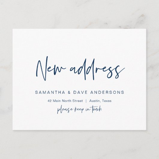 Moderne minimalistische Ankündigung neuer Zuhause- Postkarte (Vorderseite)