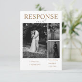 Moderne Minimalistische Antwortkarte RSVP Karte (Stehend Vorderseite)