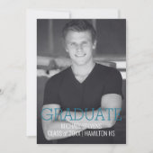 Moderne Minimalistische Aquamarine Art-Déco-Gradua Ankündigung (Vorderseite)