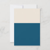 Moderne Minimalistische Aquamarine Creme Hochzeits Einladung (Rückseite)