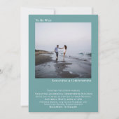 Moderne Minimalistische Aquamarine Foto Hochzeit Einladung (Vorderseite)