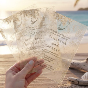 Moderne minimalistische Aquarell-Auster-Strandhoch Acryleinladungen