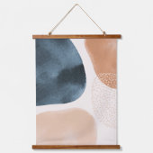 Moderne Minimalistische Aquarellkunst Wandteppich Mit Holzrahmen (Vorderseite)