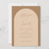 Moderne Minimalistische Arch Boho Hochzeit Einladung (Vorderseite)