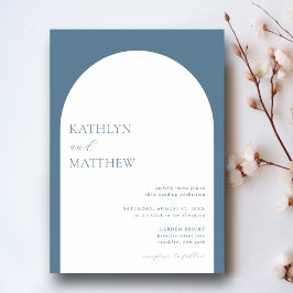 Moderne Minimalistische Arch Dusty Blue Wedding Einladung