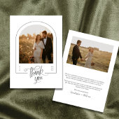 Moderne Minimalistische Arch Foto Hochzeit Dankeskarte