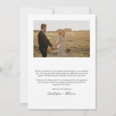 Moderne Minimalistische Arch Foto Hochzeit Dankeskarte (Rückseite)