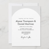 Moderne Minimalistische Arch Foto Hochzeit Einladung (Rückseite)