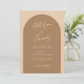 Moderne Minimalistische Arch Wedding Einladung (Stehend Vorderseite)
