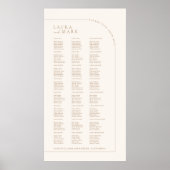 Moderne Minimalistische Arch Wedding Seating Chart Poster (Vorne)