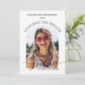 Moderne Minimalistische Arche Fotos Bilder Abschlu Einladung (Stehend Vorderseite)