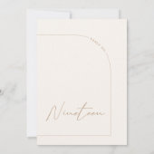 Moderne Minimalistische Arche Tafel 19. Tischnumme Einladung (Rückseite)