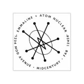 Moderne Minimalistische Atomfusion des Mitteljahrh Gummistempel (Prägung)