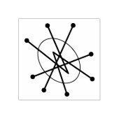 Moderne Minimalistische Atommoleküle MCM im Mittel Gummistempel (Prägung)