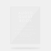 Moderne Minimalistische Audio Gästebuchsstimmung Acrylschild (Vorderseite)